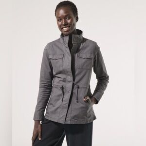 EUC PACT Storm Lined Woven Twill Field Jacket in Gray Size Large